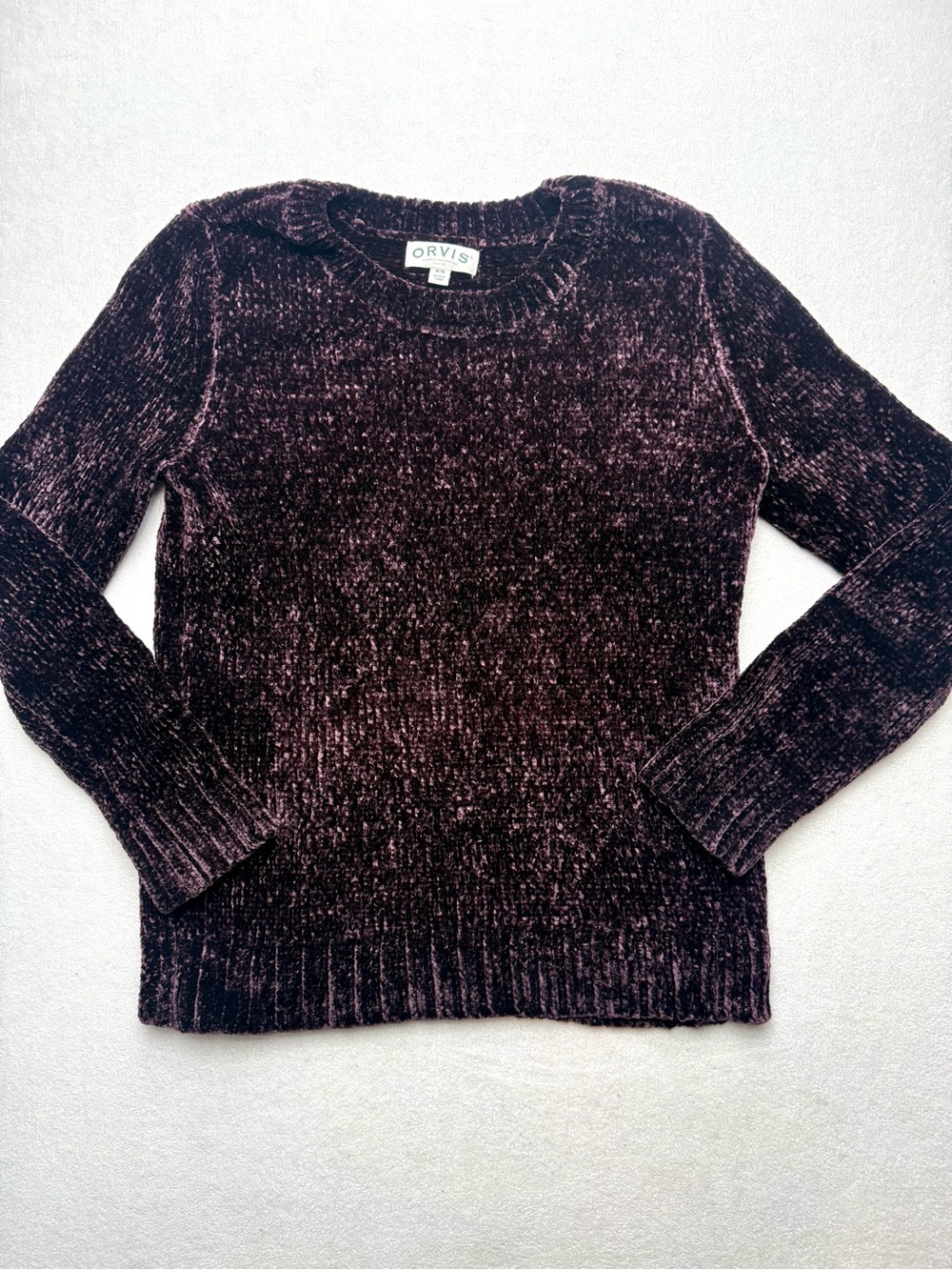 Orvis Plush Chenille Crewneck Sweater - Deep Plum